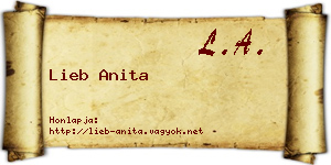 Lieb Anita névjegykártya
